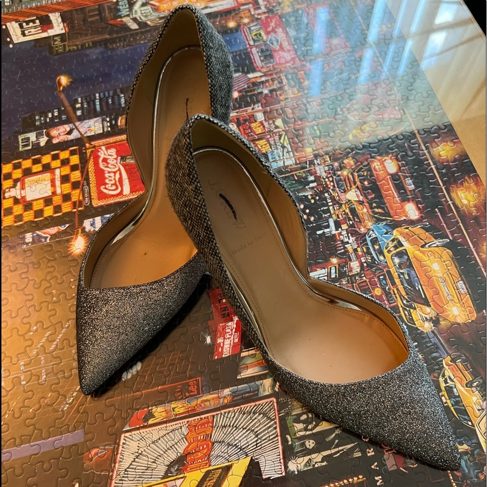 J.Crew Dressy  leather/cloth combination Pumps